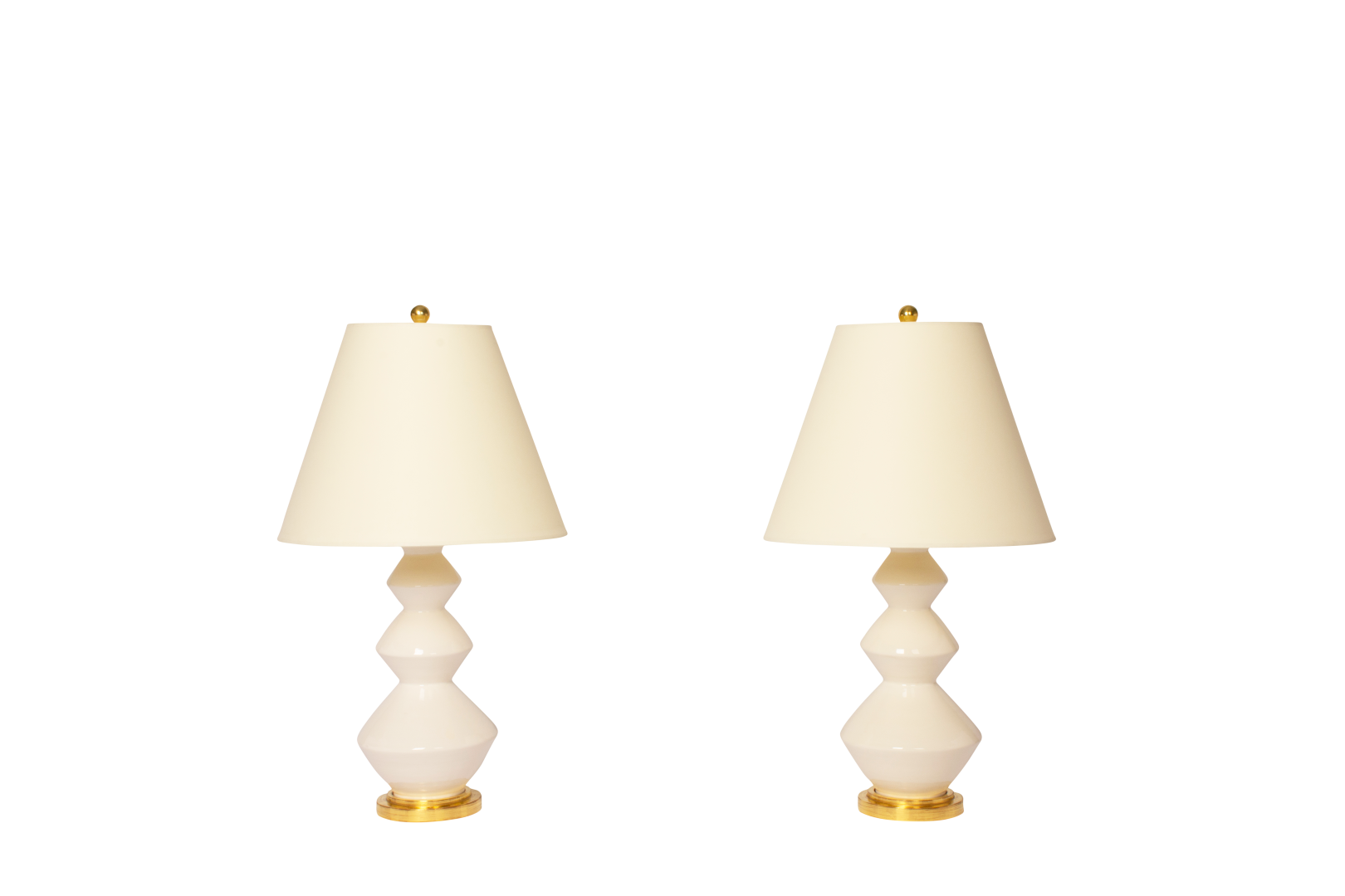 Triple Zig Zag Lamp Pair in Clear