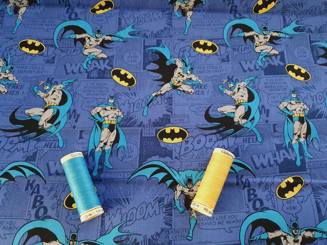 Batman Comics on Blue Background By Camelot 100% Cotton Licensed - The  Little Fabric Shop