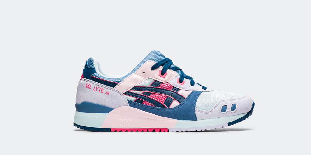 asics gel lyte iii grey blue pink