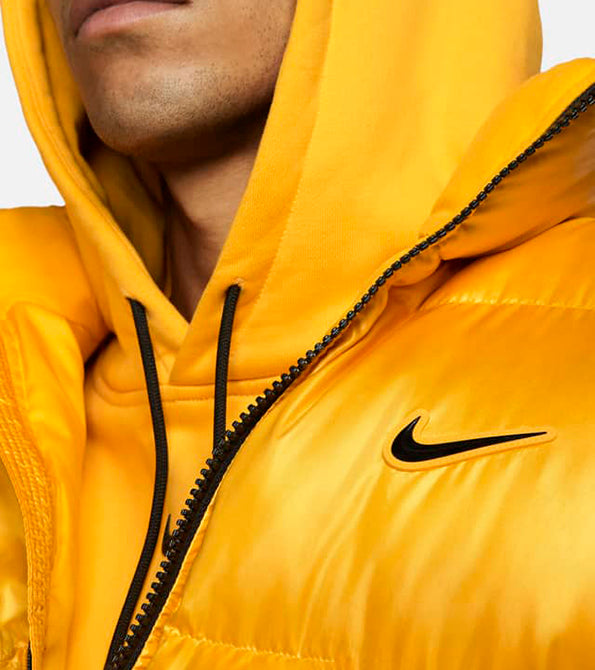 nike hooded puffer jacket orange