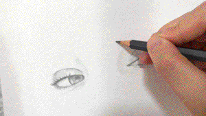 Loeil art blog croquis crayon artiste oeil dessin angle différent vue de face côté comment dessiner dessin crayon noir