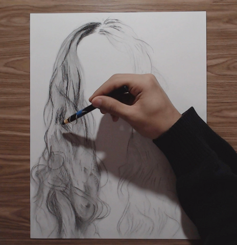 How to Draw Realistic Hair with Techniques for Beginners Step by Step Tutorial graphite pencil drawing L'oeil loeil guide 12