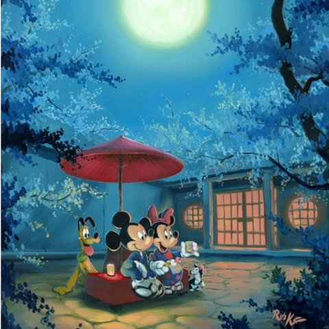 Stitch ''Sunset Serenade'' Canvas Artwork by Rob Kaz – 10'' x 20'' –  Limited Edition