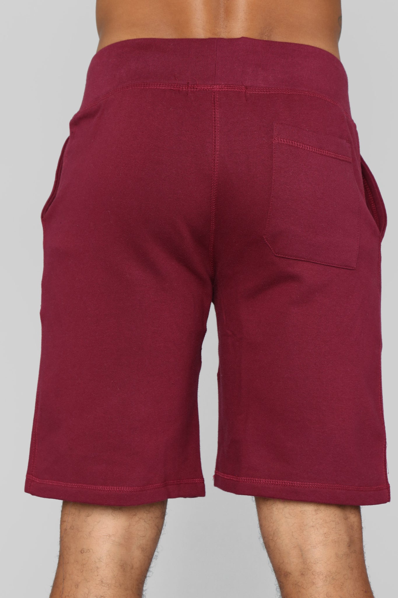 burgundy sweat shorts