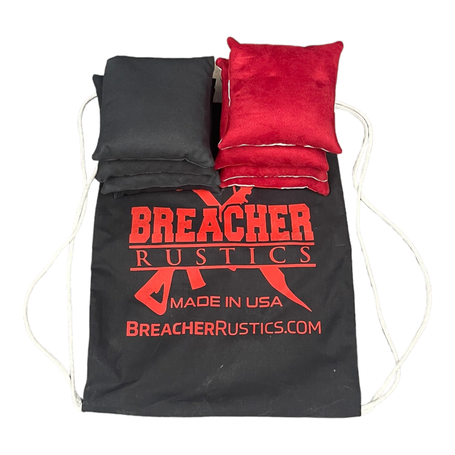 Set of 8 Black/Red Bags