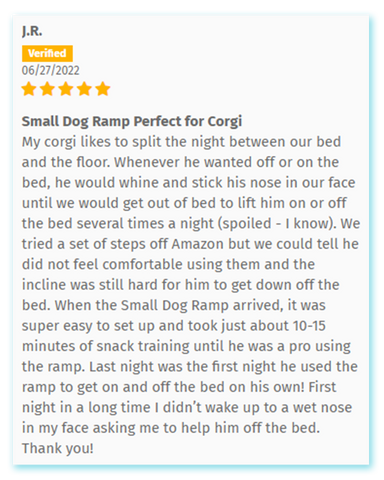 5-Star DoggoRamps Review from a Corgi Owner: "Small Dog Ramp Perfect for Corgi"