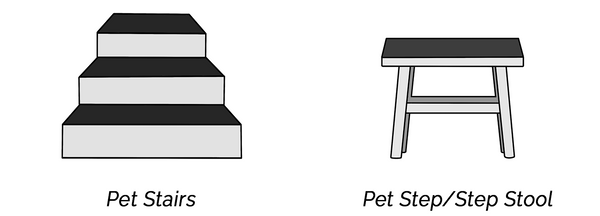 Escaleras para perros versus taburete con escalón para perros
