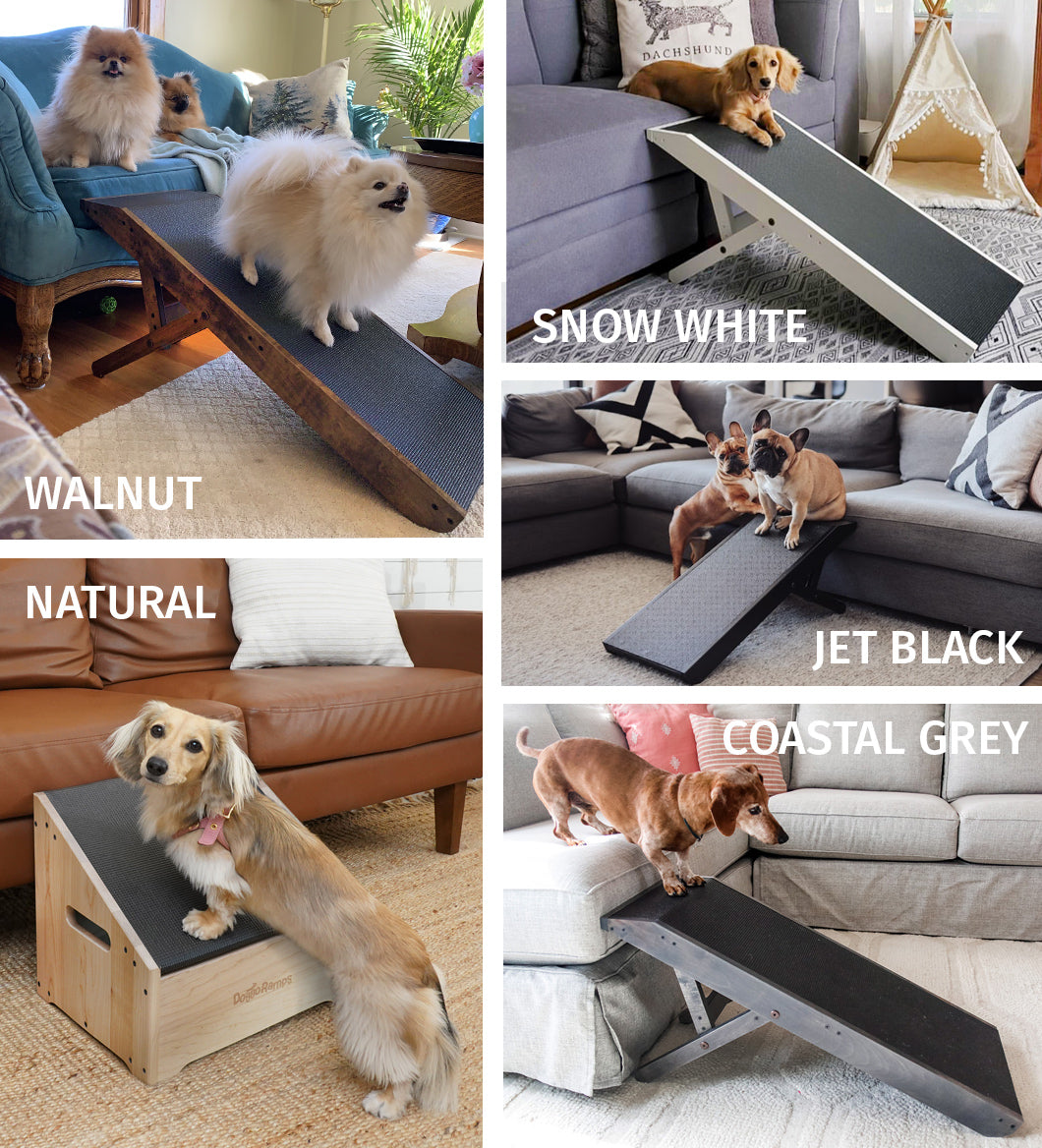 Rampa ajustable de madera para mascotas, rampa para perros con superficie  antideslizante de alfombra, 4 niveles de altura ajustable para mascotas