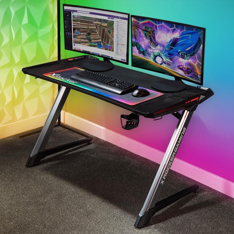 øjeblikkelig Stifte bekendtskab Grisling Lynx LED Gaming Desk, Black