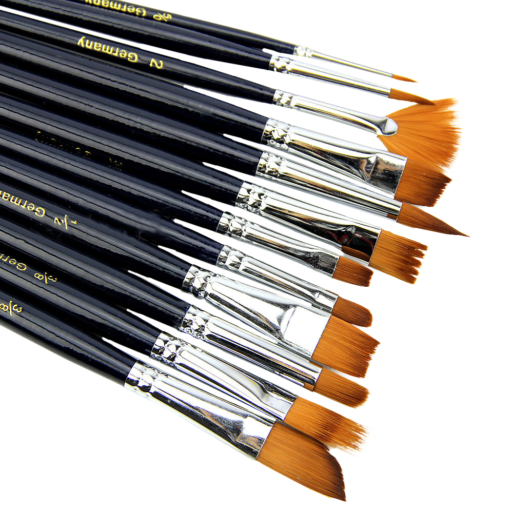 Artist paint brush set nylon hair watercolor acrylic oil painting