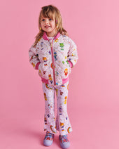 Kip&Co x Rainbow Brite Star Shower Organic Cotton Flare Leggings Nav Image 3