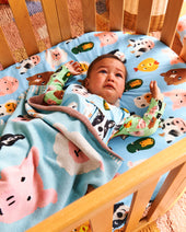 Farm Friends Cotton Knitted Baby Blanket Nav Image 3
