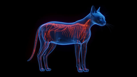 3D rendered medical illustration of cat anatomy - The Nervous system.