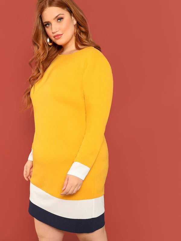 color block tunic dress