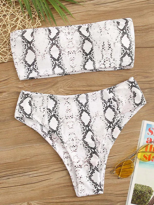 snakeskin high waisted bikini