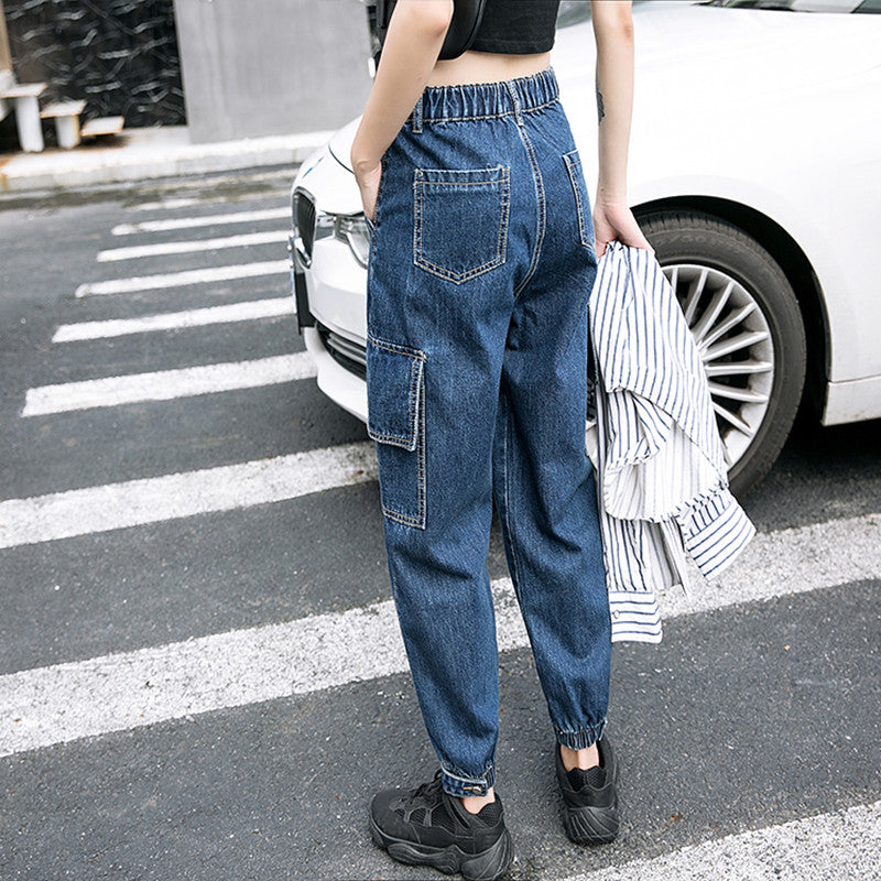 womens denim cargo pants