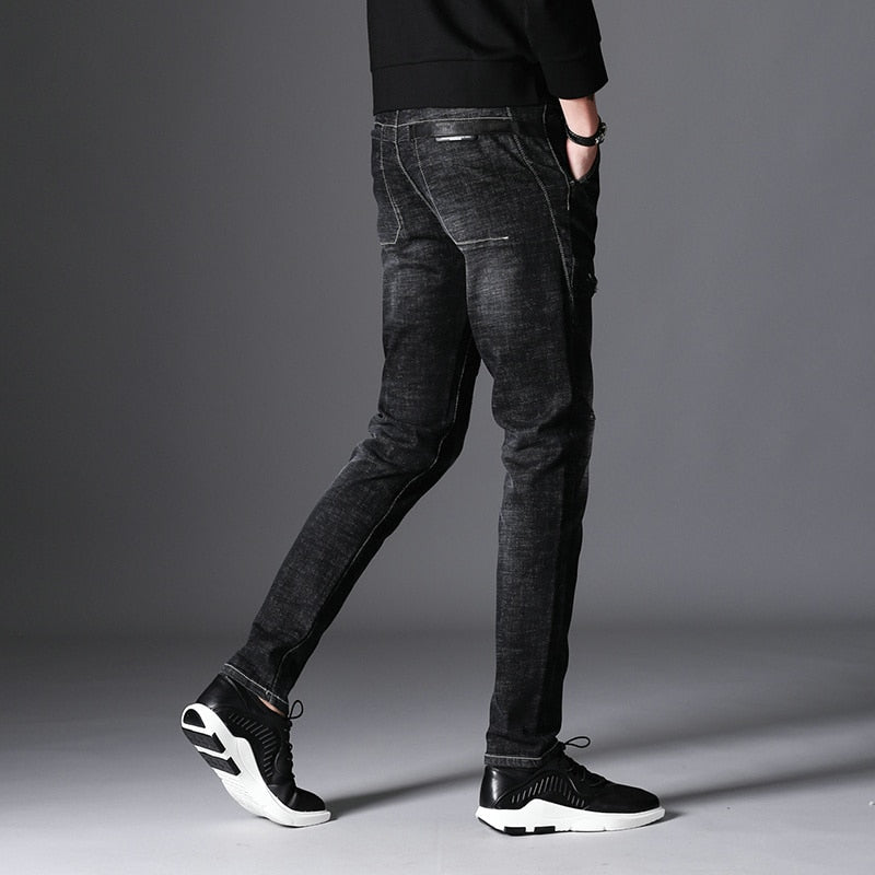mens black skinny jeans stretch