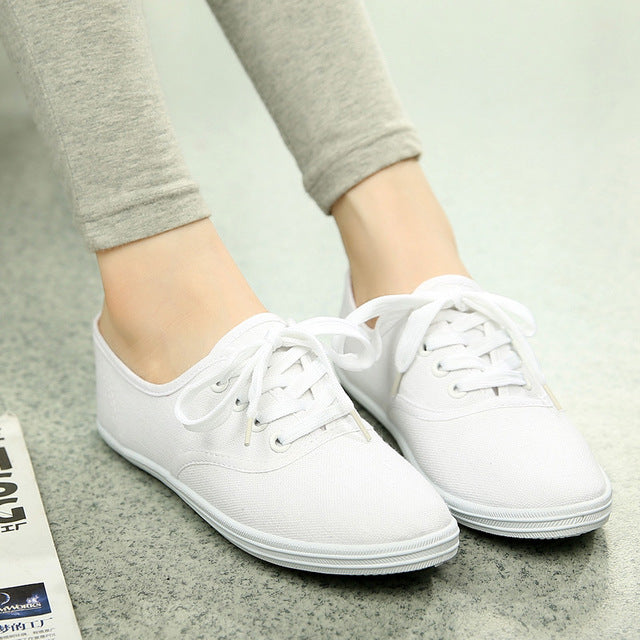 ladies white canvas shoes