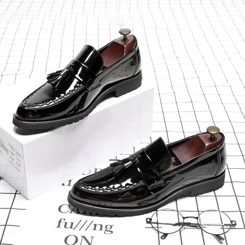patent leather penny loafers mens