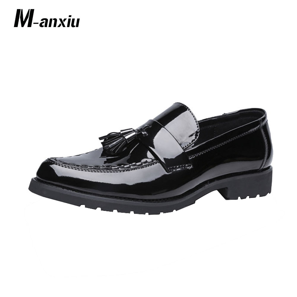 patent leather penny loafers mens