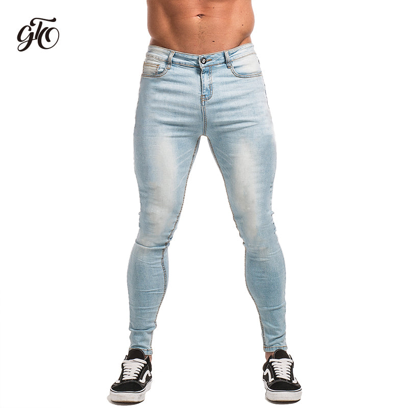 Skinny Stretch Jeans Light Blue Ripped Denim Jeans Gagodeal