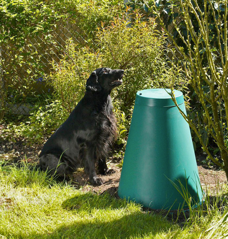 A backyard composter that digests pet waste and food scraps with solar thermal power.