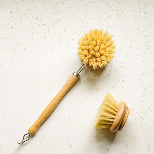 Dish Brush, Strong, Curved Handle , Beech Wood
