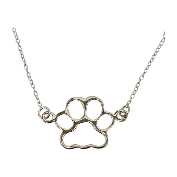 dog paw necklace silver