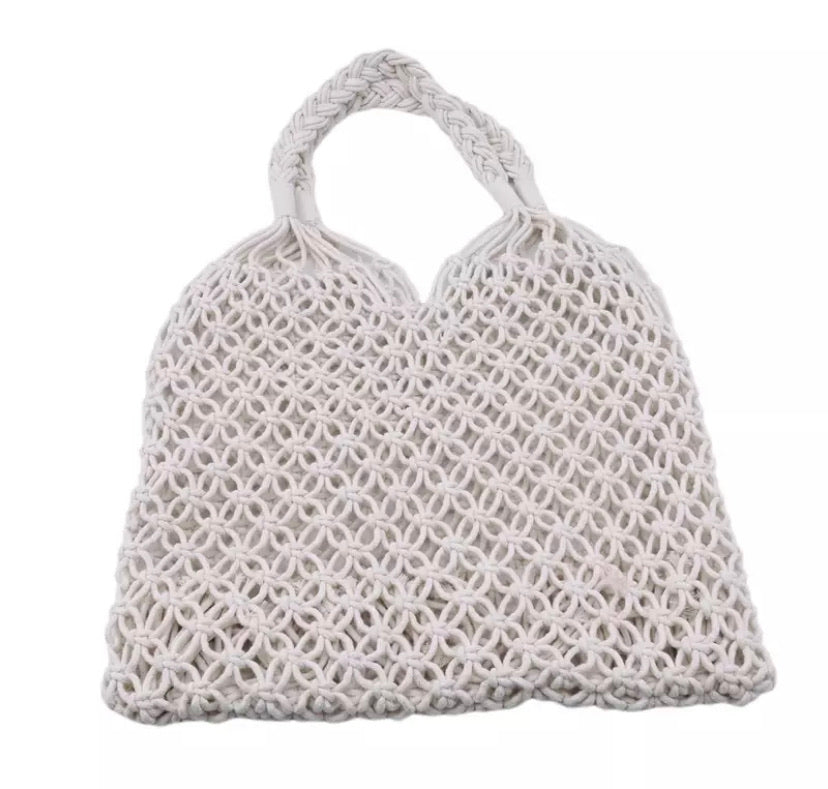 white woven bag