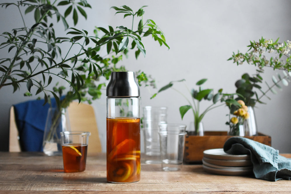 CAPSULE cold brew carafe and CAST iced tea glass 