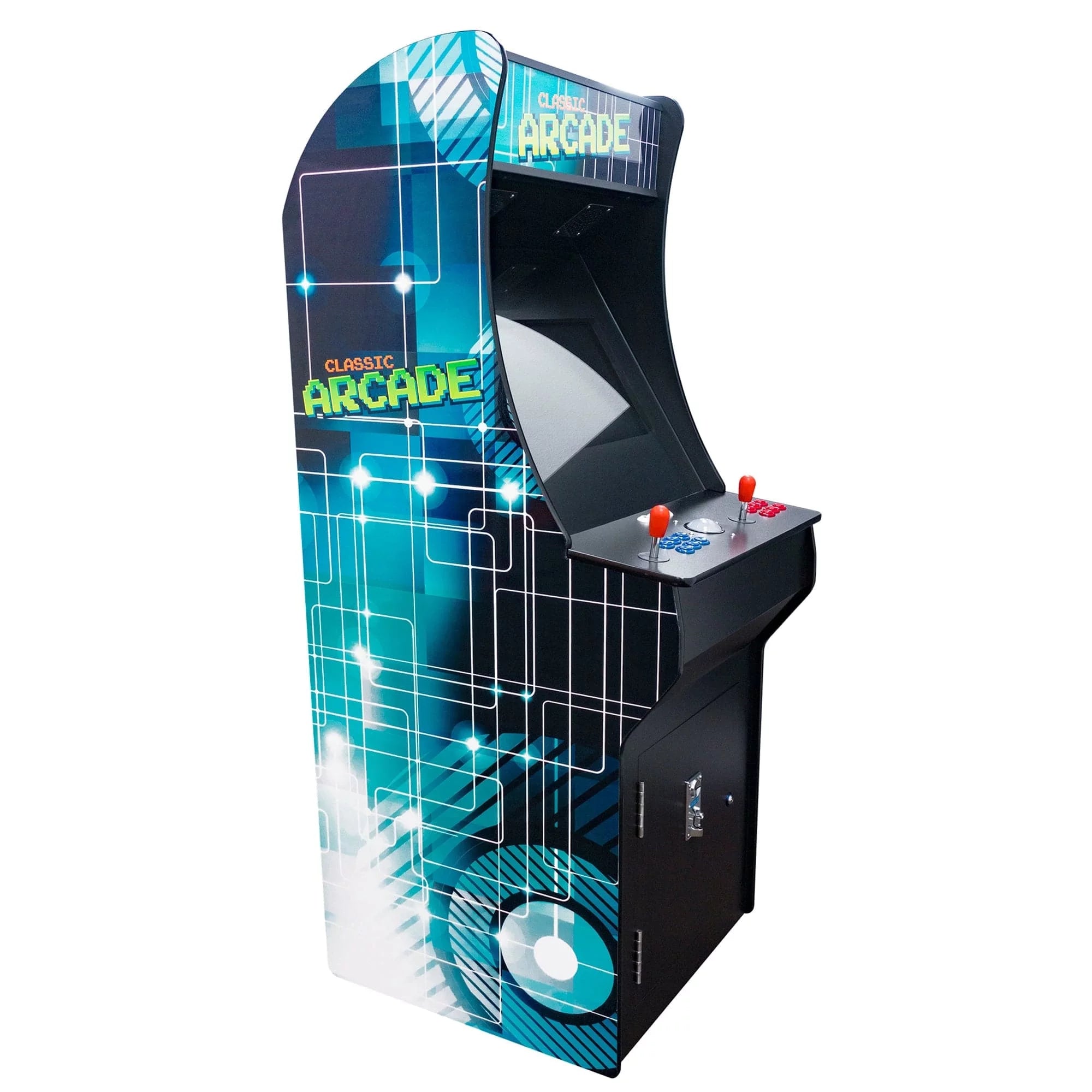  Creative Arcades - Máquinas arcade de tamaño completo para  gabinetes de grado comercial, taburetes incluidos, edición delgada de  madera, pantalla de 32 pulgadas (6296 juegos (2 jugadores), gris claro :  Juguetes y Juegos