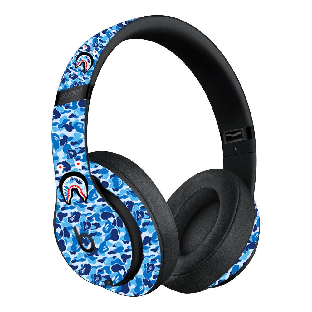 BEATS STUDIO3 WIRELESS SKIN - Blue Bape Camo | Sticker Clout