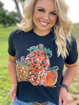 Callie's Leopard Pumpkins Tee