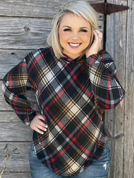 Rebecca Flannel Hooded Top