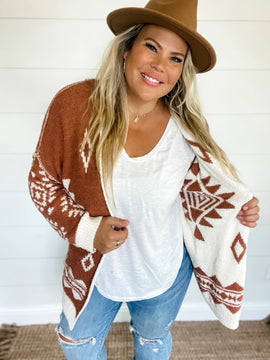 Reversible Aztec Sweater Cardigan