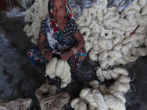 Women Carding Wool