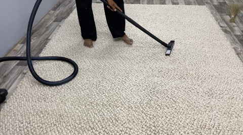 Person Vacuuming the carpet