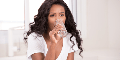 Woman sipping water