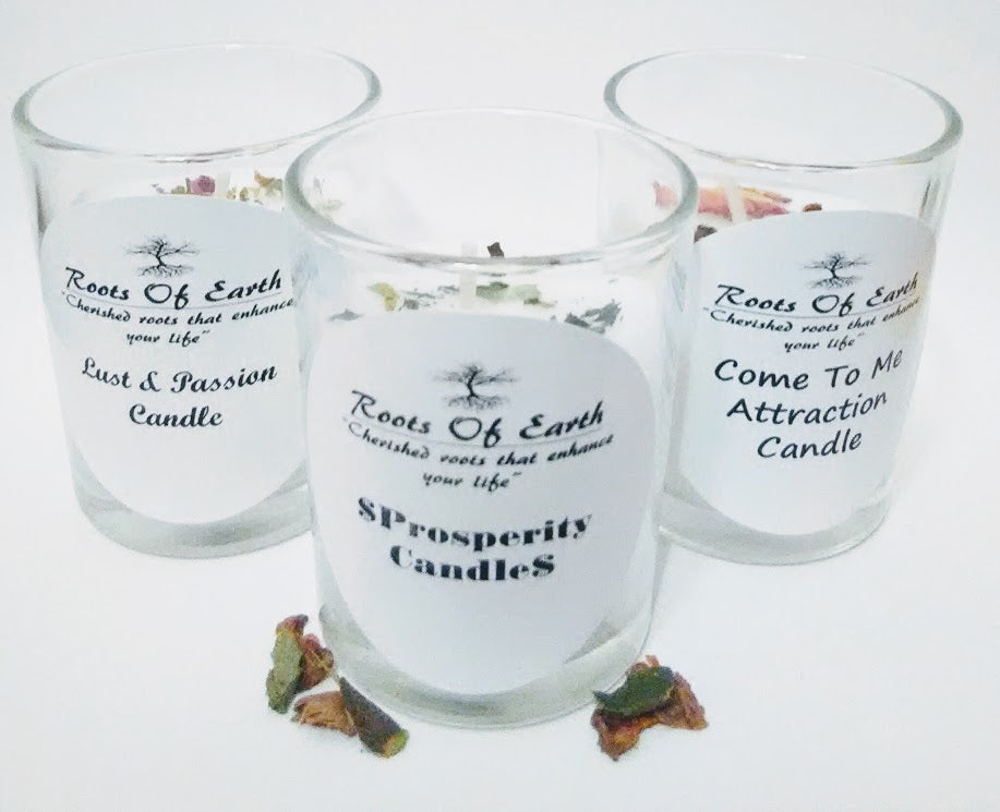 Conjure Candle Set Prosperity Come To Me Lust & Passion By Roots Of Earth
