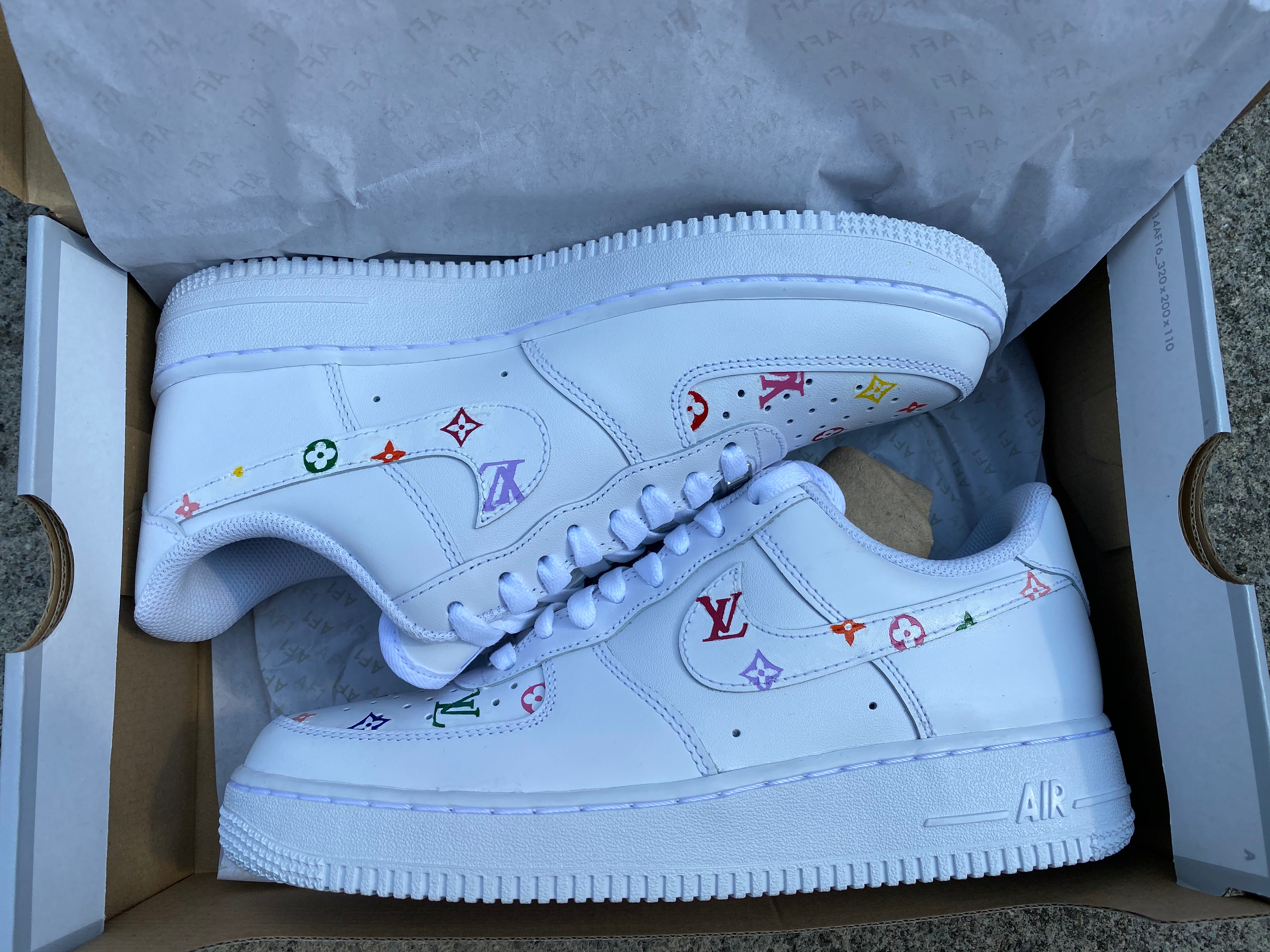 pink louis vuitton air force ones