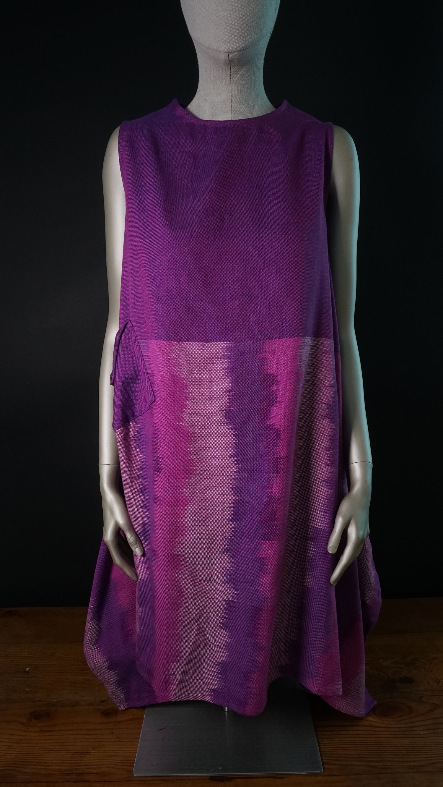 Safe Dye Ikat 'EBRO' Sleeveless Long Dress