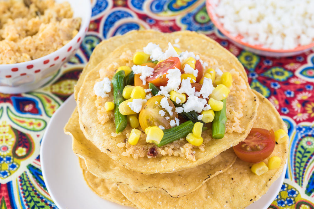 Vegetable tostadas with mashed caulliflower as Heart-Healthy Recipes You Can Make in 30 Minutes or Less