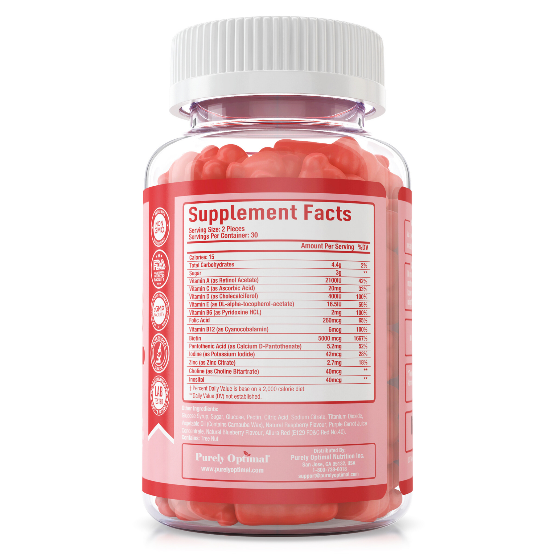 Hair Gummy Vitamins – Purely Optimal Nutrition