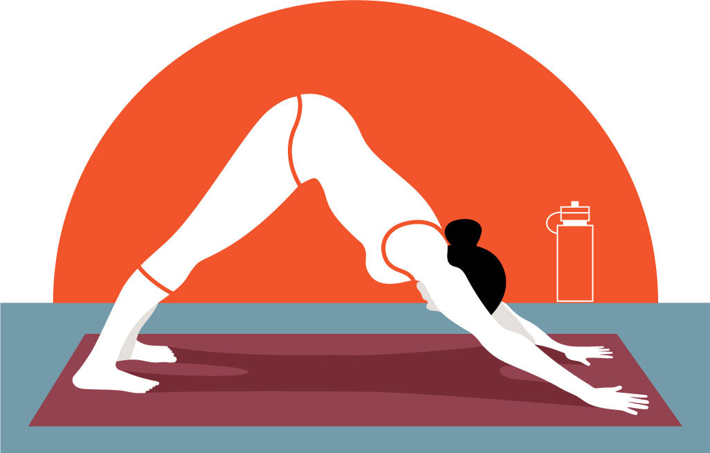 flexible woman clipart in red