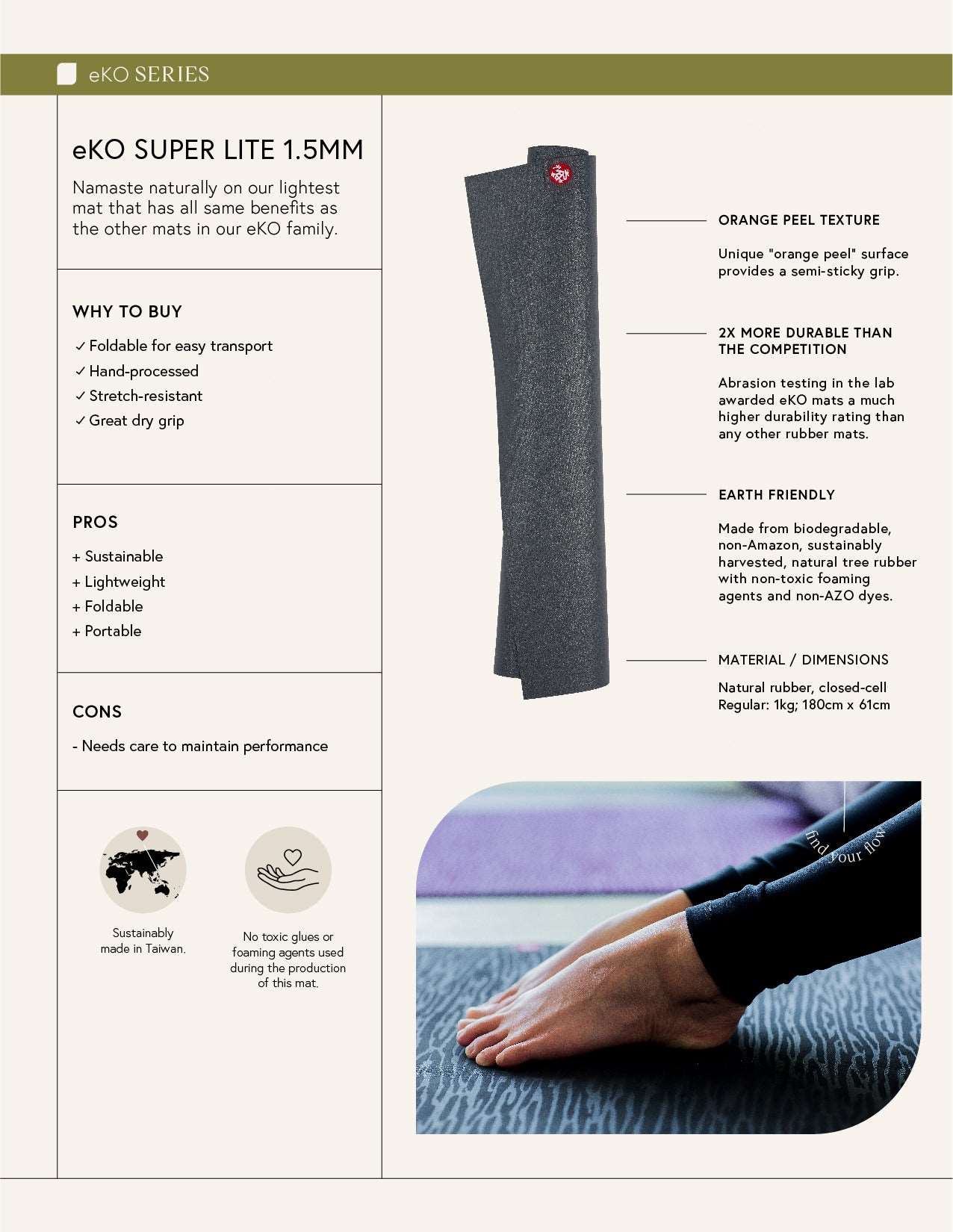 Tapis de yoga ultra léger Travel Mat Made in Germany