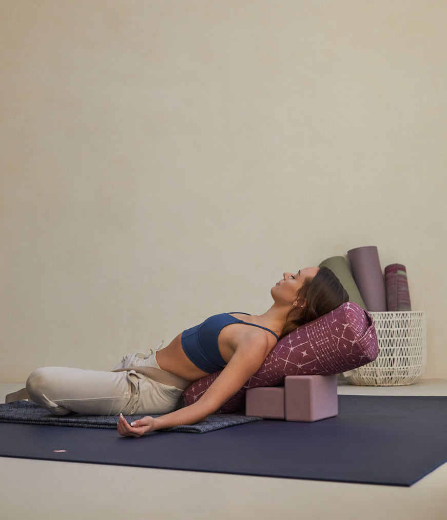 Calm rektangulär Yoga Bolster - Rosa