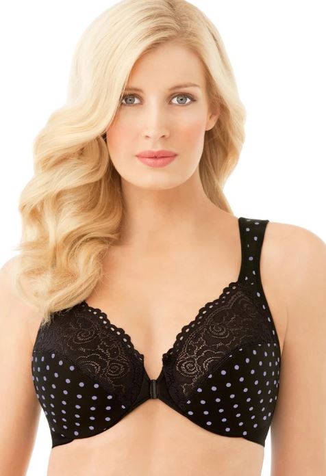 Glamorise Womens Wonderwire Front-closure Underwire Bra 1245 Black 44d :  Target