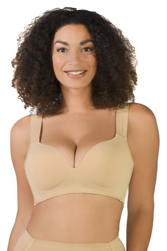  ONECM 34/75AB Warm Bra, Wireless, U-Shaped Back, Beautiful  Chests, Large Sizes, 3D Cup, Elastic, Correction Bra, With Ventilation  Holes, Fluffy, Cotton, Breathable, Smooth Back, Yellow, Thick Bottom Side :  Clothing, Shoes