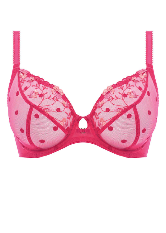 Expression Underwire Demi Plunge Moulded Bra - Ruby 