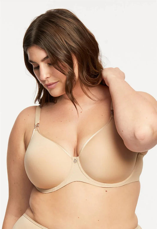 FarmaCell BodyShaper 618 (Nude, XL) Elastic push-up bra wide shoulder top  band with breast support effect, 100% Made in Italy 
